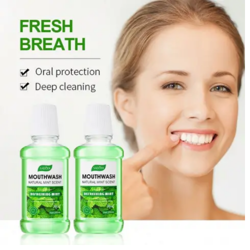 3 ORAL CARE ESSENTIALS /Mint mouth wash,grape mouth spray & tongue scraper