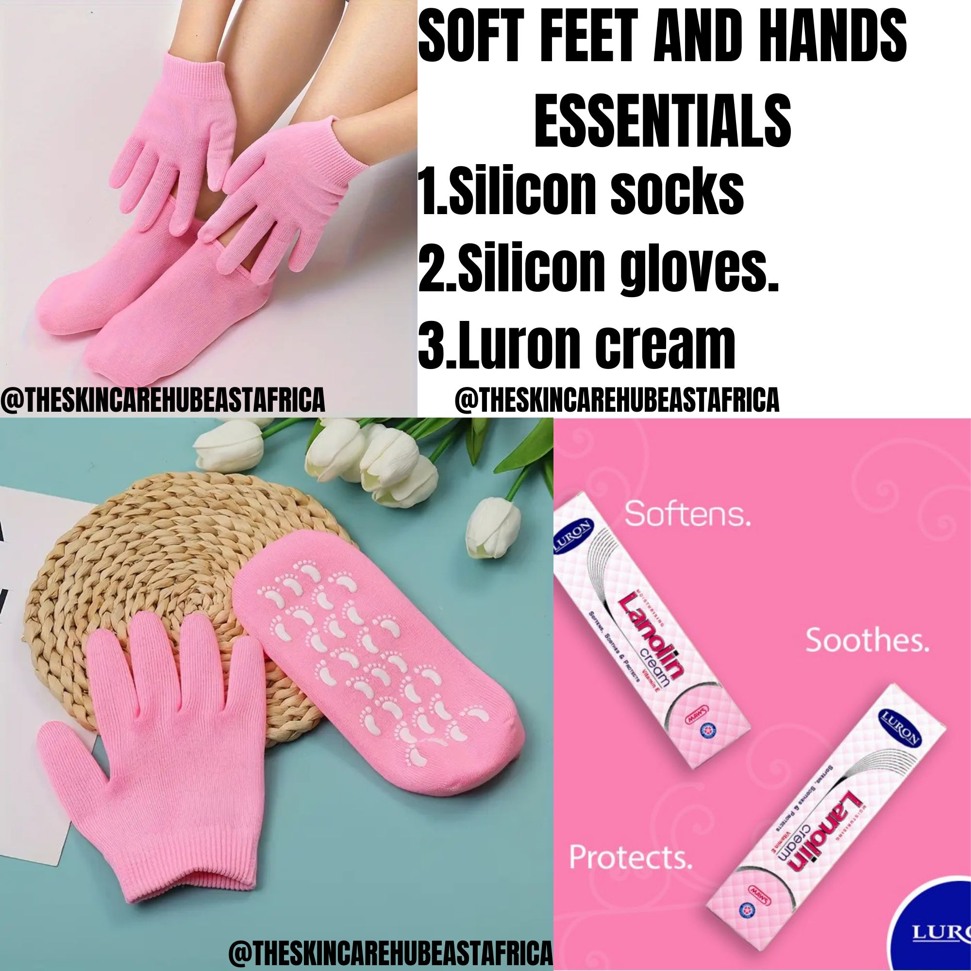 SOFT HANDS AND FEET ESSENTIALS With silicone socks, gloves and lanolin cream