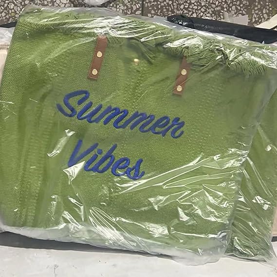 SUMMER VIBES TOTE BAG CANVAS BIG CAPACITY