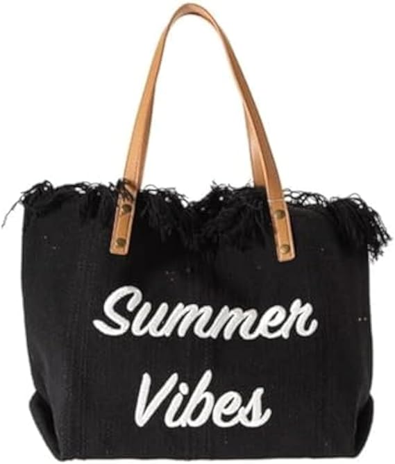 SUMMER VIBES TOTE BAG CANVAS BIG CAPACITY