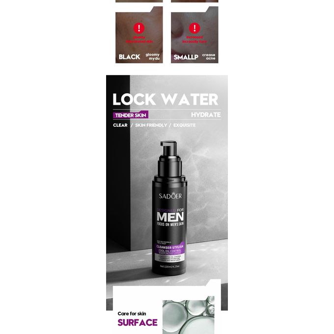 3 products SADOER MEN SKINCARE SET /SMOOTH CLEAR SKIN