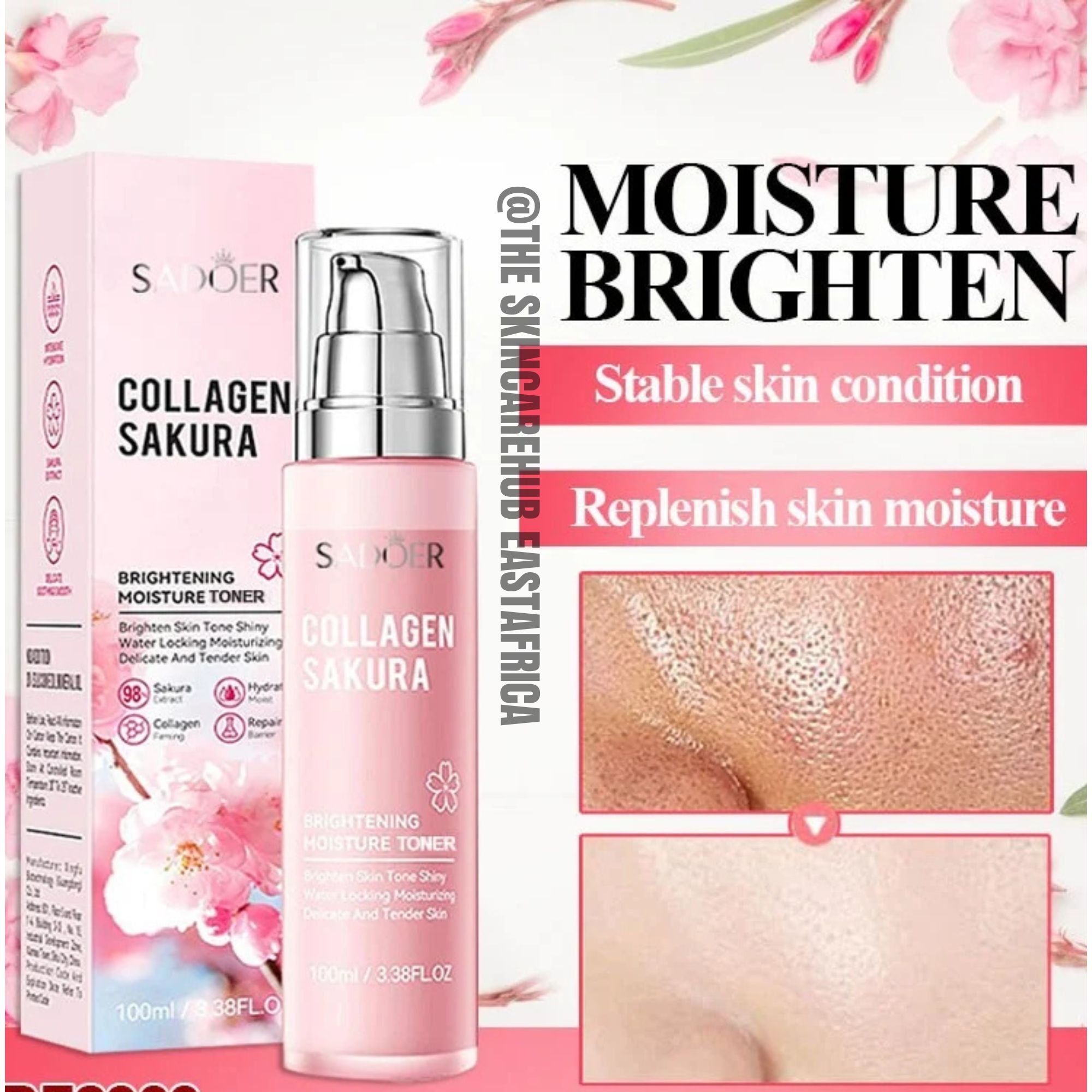 Collagen Sakura toner + Salicylic acid cream Skin Solution to help you achieve Dewy & Clear Complexion