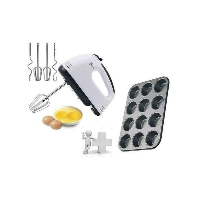 Scarlett Electric Hand Mixer + Free Non-Stick Cupcake Baking Tray baking cupcakes and muffins made easier