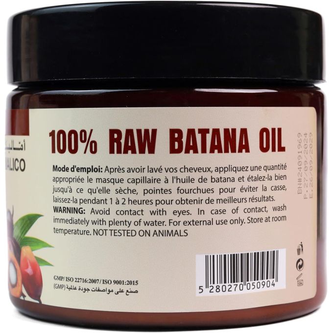 AMALICO Batana Oil 100% Unrefined Hair Mask, 360ml. Anti Hair Loss, Anti-Dandruff, Anti-Grey, Anti-Itch, Breakage Control, Hair Growth