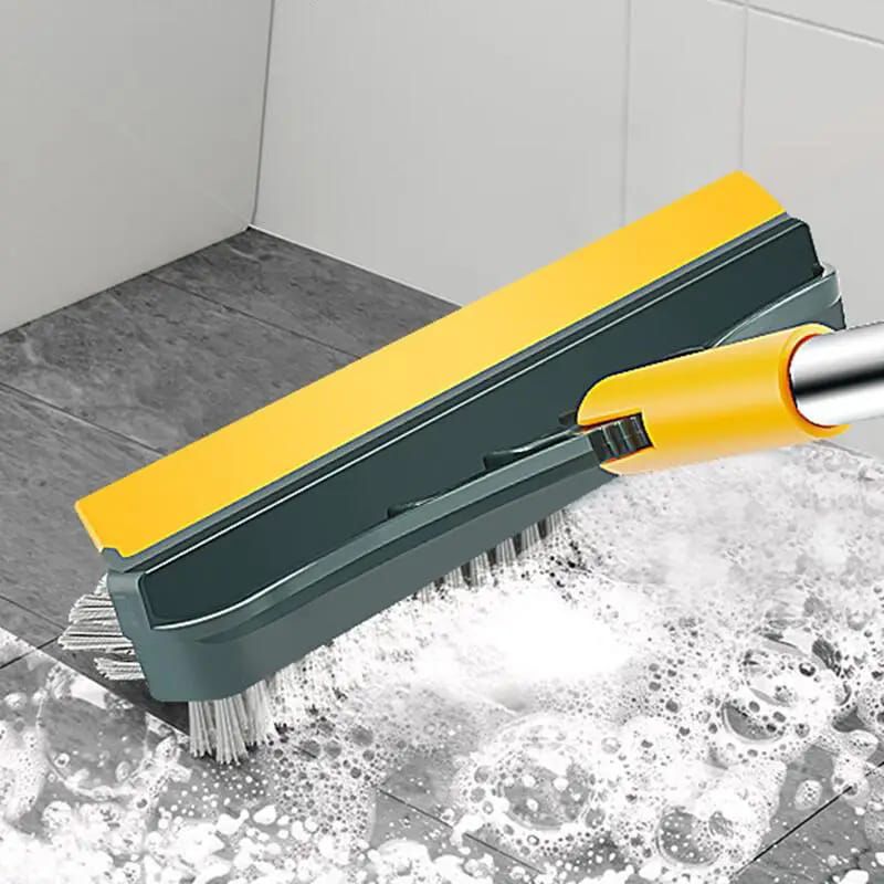 3 in 1 V shaped Floor Scrub Brush Cleaning Brush Long Handle Removable Wiper Magic Broom Brush Squeegee Tile