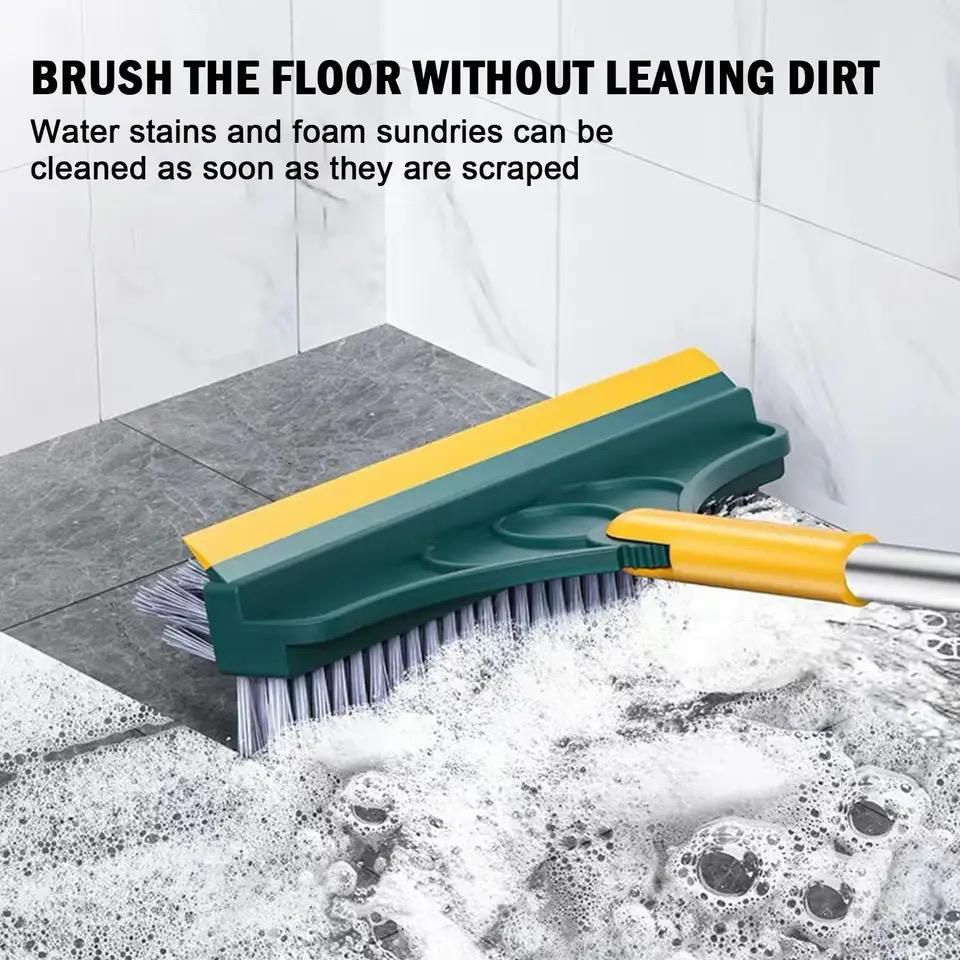 3 in 1 V shaped Floor Scrub Brush Cleaning Brush Long Handle Removable Wiper Magic Broom Brush Squeegee Tile