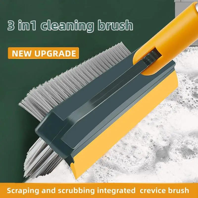 3 in 1 V shaped Floor Scrub Brush Cleaning Brush Long Handle Removable Wiper Magic Broom Brush Squeegee Tile