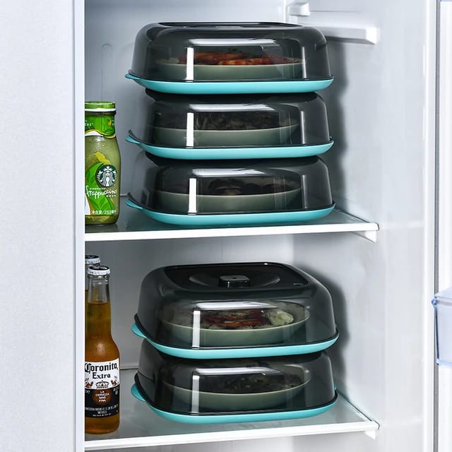 Square Acrylic Food Cover With Top & Bottom Microwave Friendly Microwave safe cover