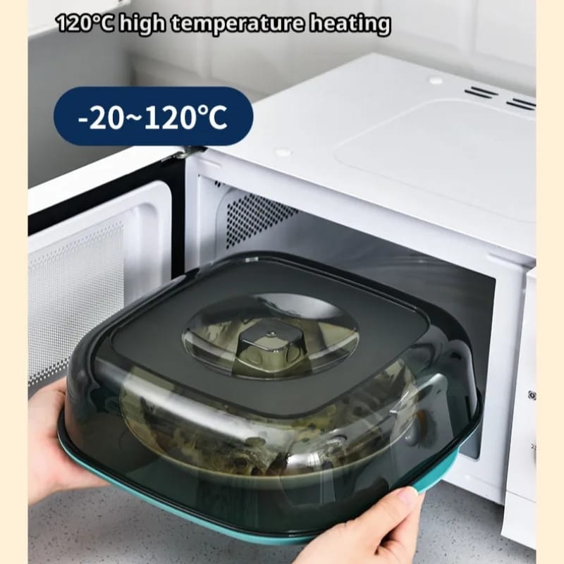 Square Acrylic Food Cover With Top & Bottom Microwave Friendly Microwave safe cover
