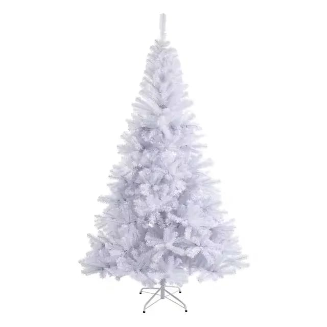 White PVC Artificial Christmas trees comes With free Christmas light (3ft-10ft) white