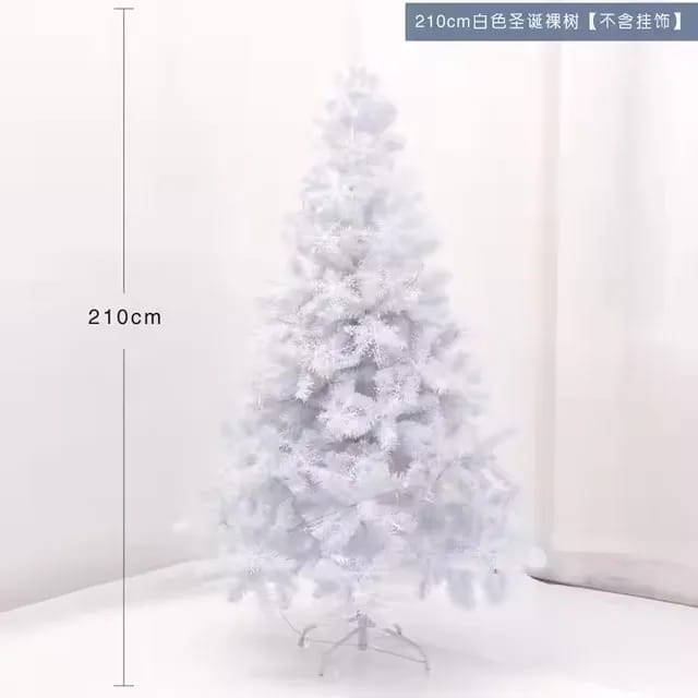 White PVC Artificial Christmas trees comes With free Christmas light (3ft-10ft) white