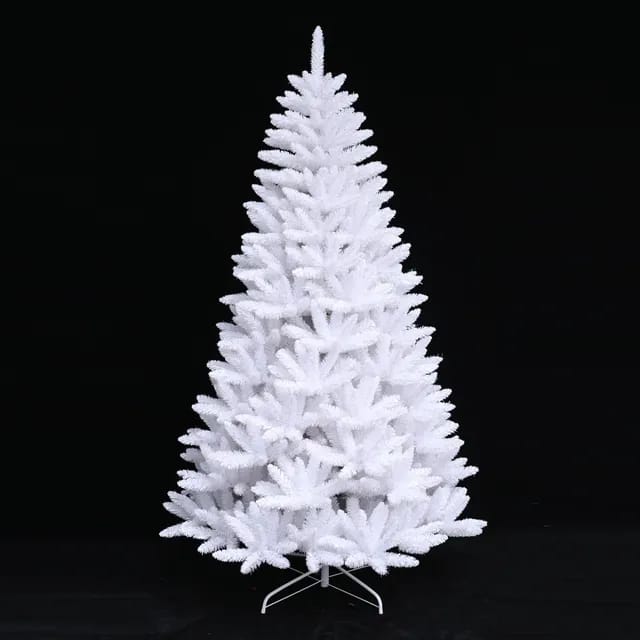 White PVC Artificial Christmas trees comes With free Christmas light (3ft-10ft) white