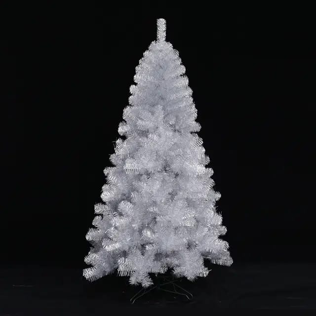 White PVC Artificial Christmas trees comes With free Christmas light (3ft-10ft) white