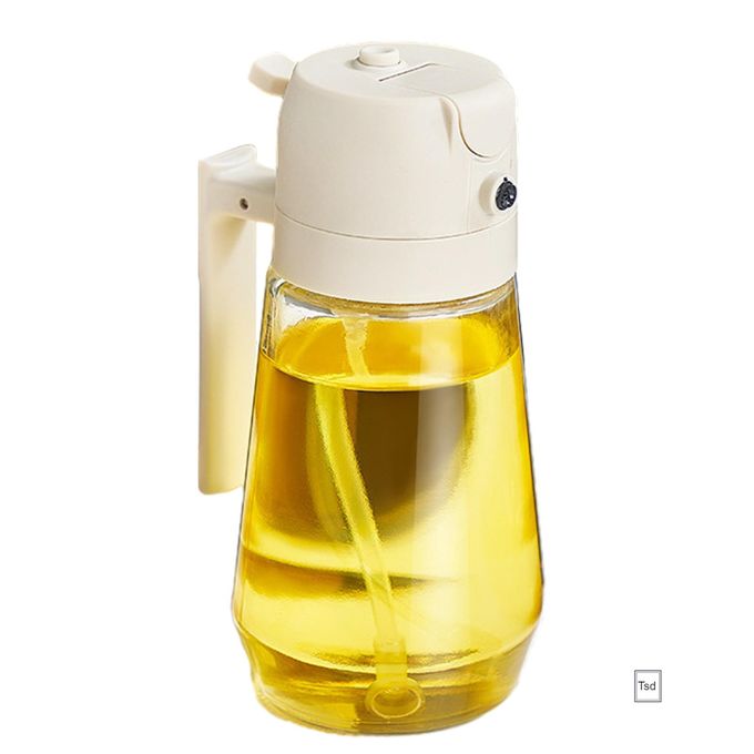 470ml Oil Sprayers 2 in 1Kitchen Household Edible Olive Oil Spray Bottle Atomized Misty Oil Tank Air Fryer Spray Bottle Oil Sprayers Glass Bottle Olive Oil Spray Diffuser For Kitchen Dispensers Bottle