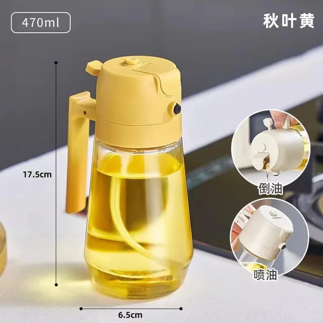470ml Oil Sprayers 2 in 1Kitchen Household Edible Olive Oil Spray Bottle Atomized Misty Oil Tank Air Fryer Spray Bottle Oil Sprayers Glass Bottle Olive Oil Spray Diffuser For Kitchen Dispensers Bottle
