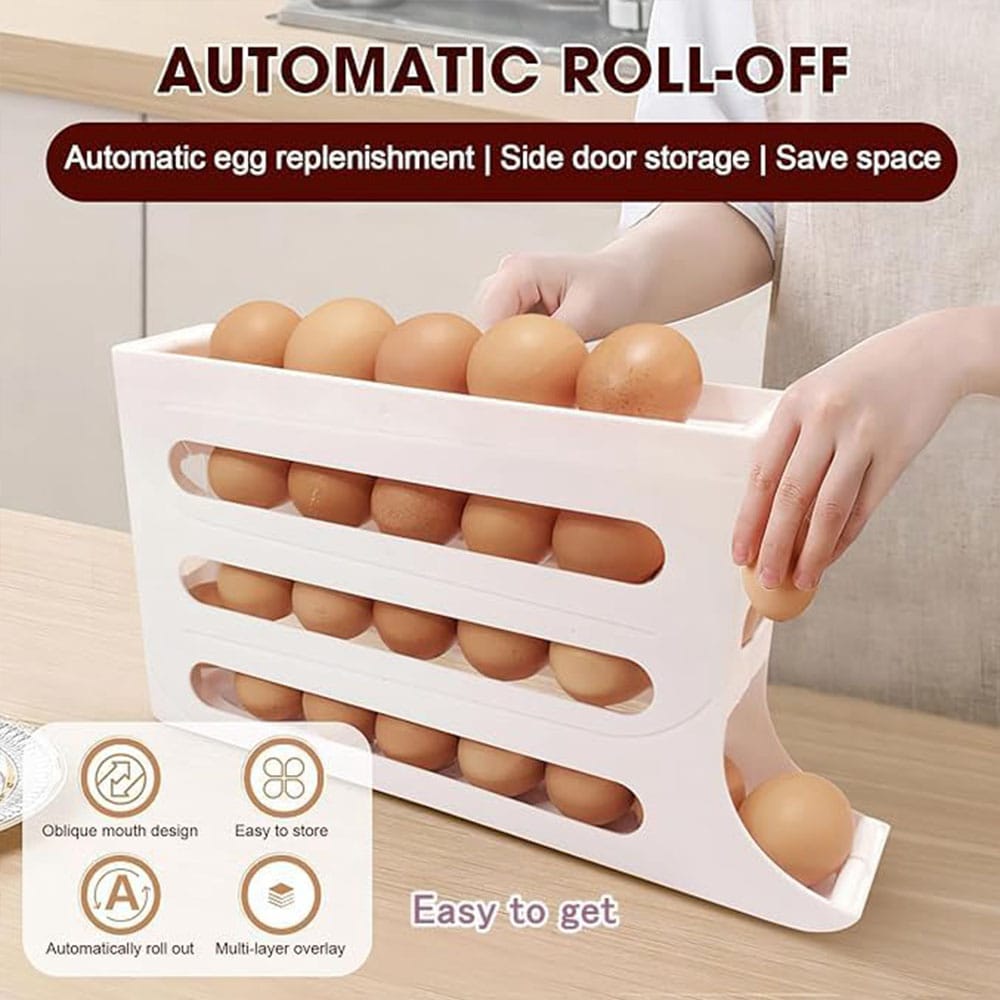 ♨4 layer Rolling egg hplder/dispenser Holds 30 eggs▪Available in white and beige