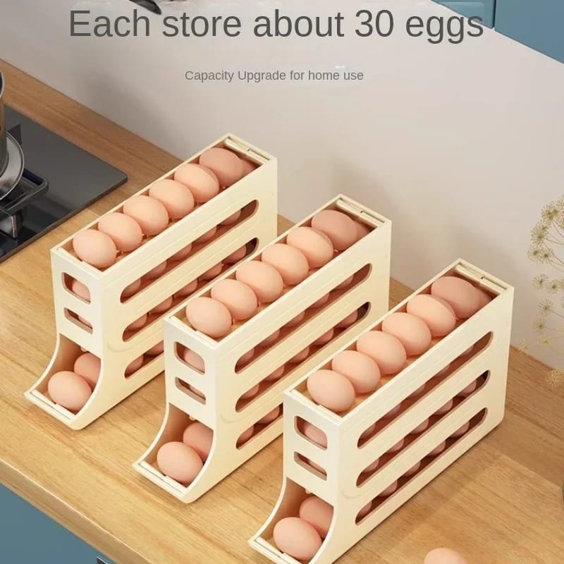 ♨4 layer Rolling egg hplder/dispenser Holds 30 eggs▪Available in white and beige