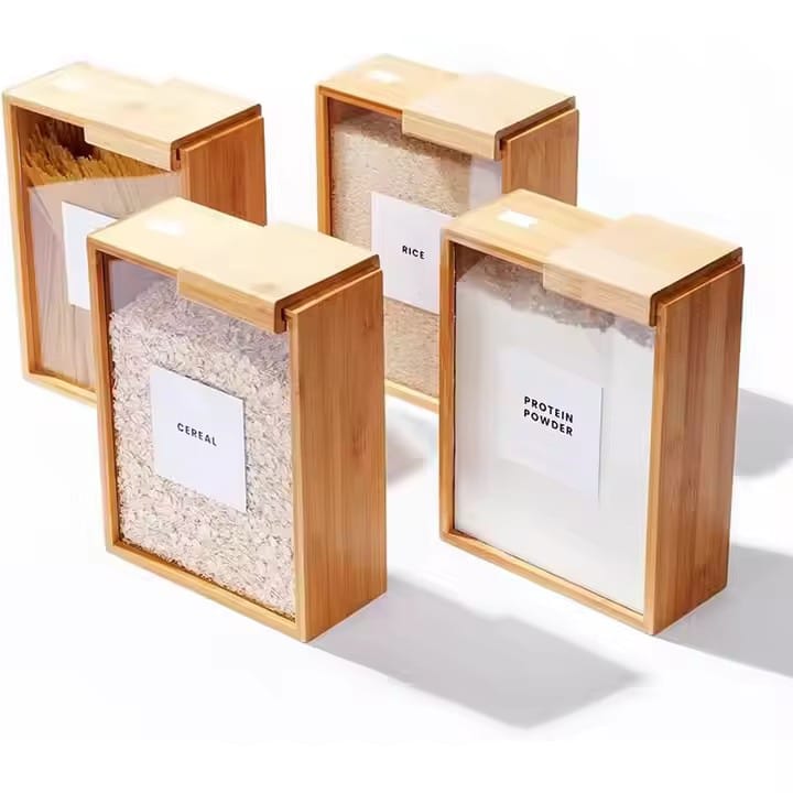 3L Transparent Dry Food/Cereals Storage Container
★Crafted from high-quality wood and acrylic