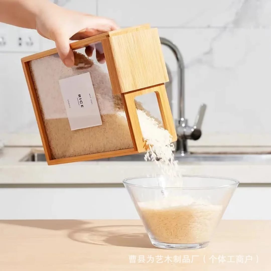 3L Transparent Dry Food/Cereals Storage Container
★Crafted from high-quality wood and acrylic