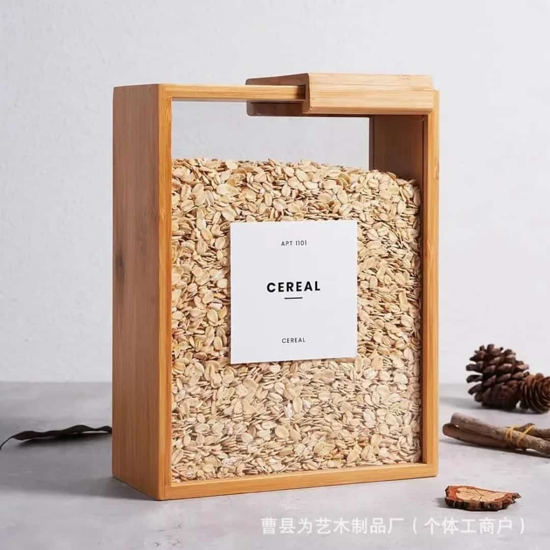 3L Transparent Dry Food/Cereals Storage Container
★Crafted from high-quality wood and acrylic