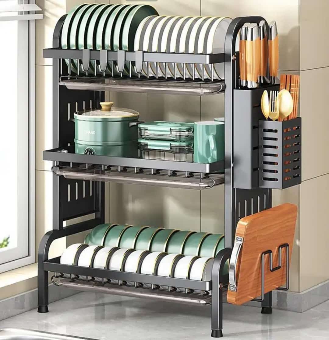 Kitchen Dish Bowl Drainer Storage Rack Dish Chopsticks Knife Fork Water Cup Storage Rack Kitchen Counter Organizer