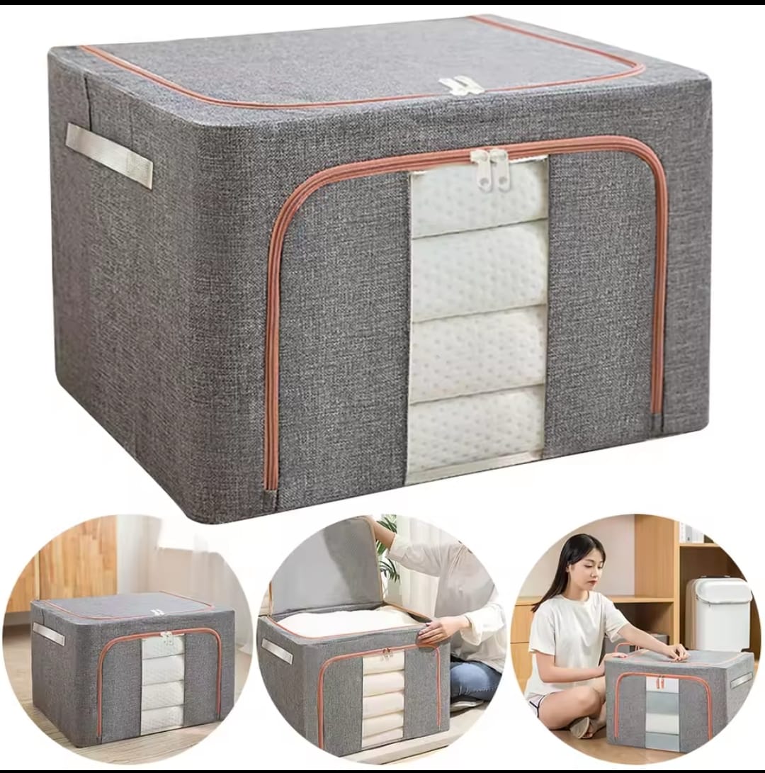 100L Zipped Storage box/ wardrobe organiser
Colours;Grey, Navy blue,Beige
•Breathable, high quality, odorless, & sturdy enough.
•Front and top zipper opening makes it easy to s