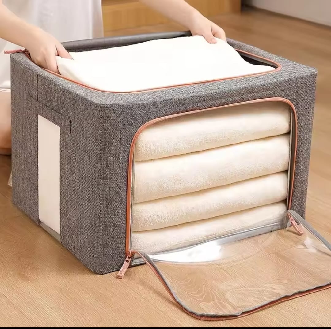 100L Zipped Storage box/ wardrobe organiser
Colours;Grey, Navy blue,Beige
•Breathable, high quality, odorless, & sturdy enough.
•Front and top zipper opening makes it easy to s