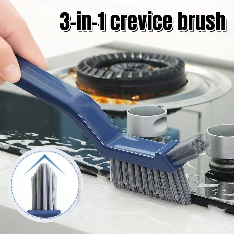 Three-in-one Plastic Bathroom Floor Brush Crevice Brush Cleaning Brush Bathroom Cleaning Hard Bristle Crevice Floor Brush