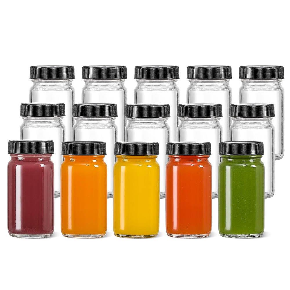 Set of 5 Gingershots Glass Bottles
 set of 5
Material: Glass with Black Plastic Lid
▫Reusable
▫Capacity: 60ml