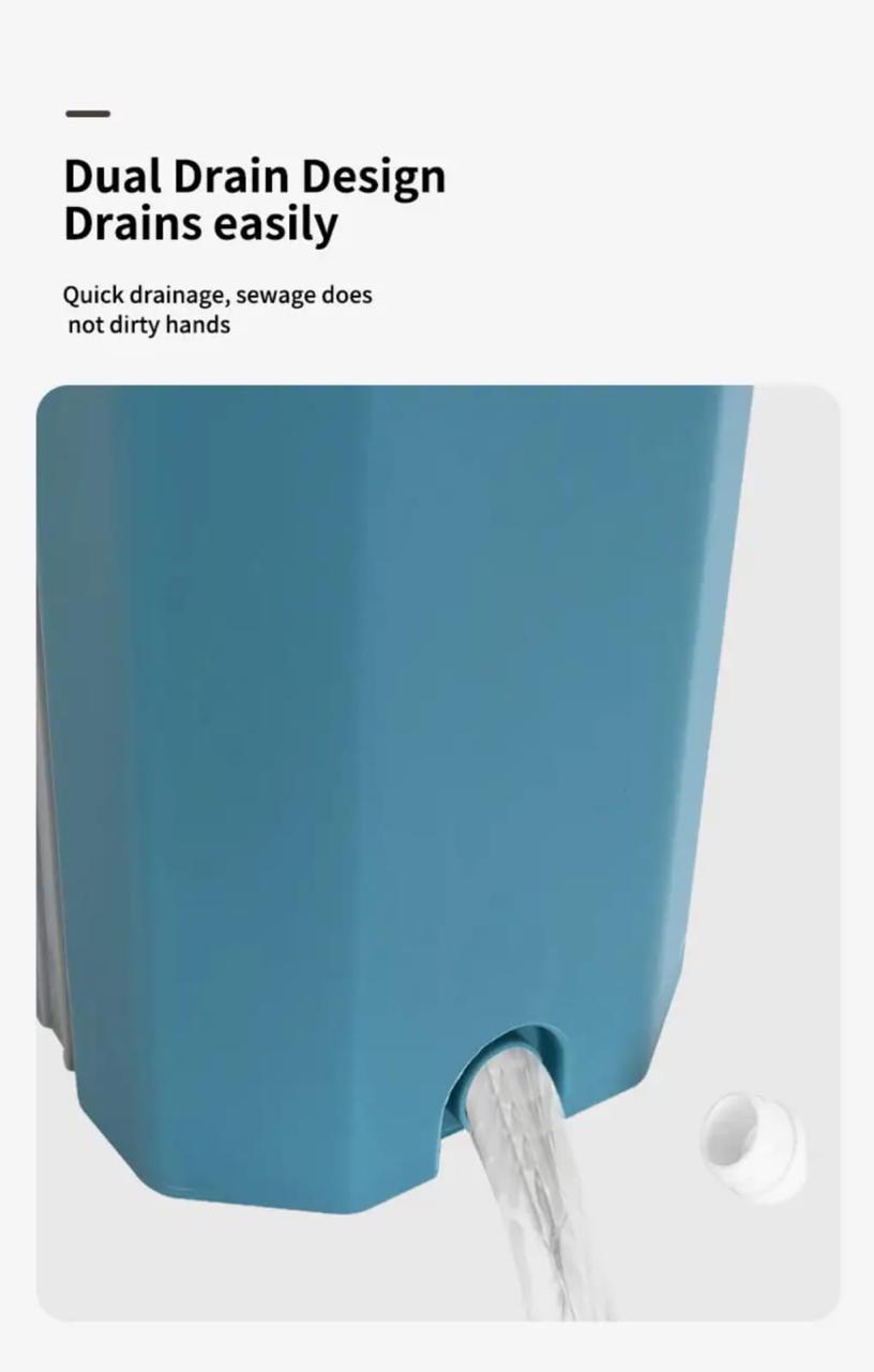 ♨Big Bucket Flat Vertex Self Squeeze Mop With Bucket Hand Free Wringing Floor Cleaning Microfiber Mop
▪Wet and dry mop
▪separates clean water from dirty water
💸Colours available: blue and w