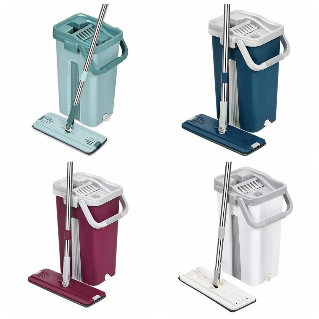 ♨Big Bucket Flat Vertex Self Squeeze Mop With Bucket Hand Free Wringing Floor Cleaning Microfiber Mop
▪Wet and dry mop
▪separates clean water from dirty water
💸Colours available: blue and w