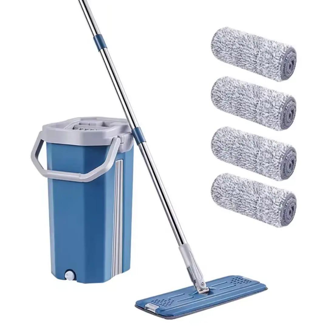 ♨Big Bucket Flat Vertex Self Squeeze Mop With Bucket Hand Free Wringing Floor Cleaning Microfiber Mop
▪Wet and dry mop
▪separates clean water from dirty water
💸Colours available: blue and w