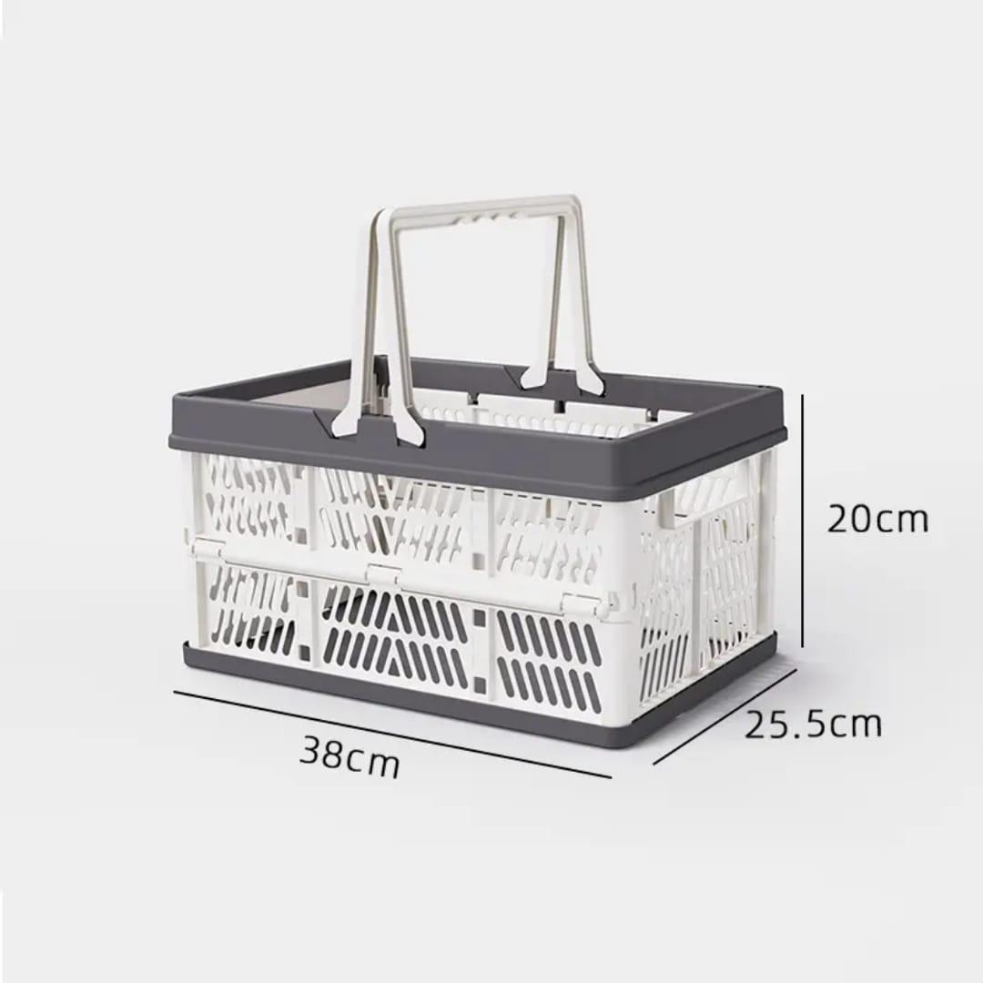 ♨Large foldable/Collapsible multifunctional stackable basket with handles
▪Available in cream white with grey handles
▪Collapsible and Space-Saving
▪Size: 38*25.5*20cm
▪Sturdy and Durable C