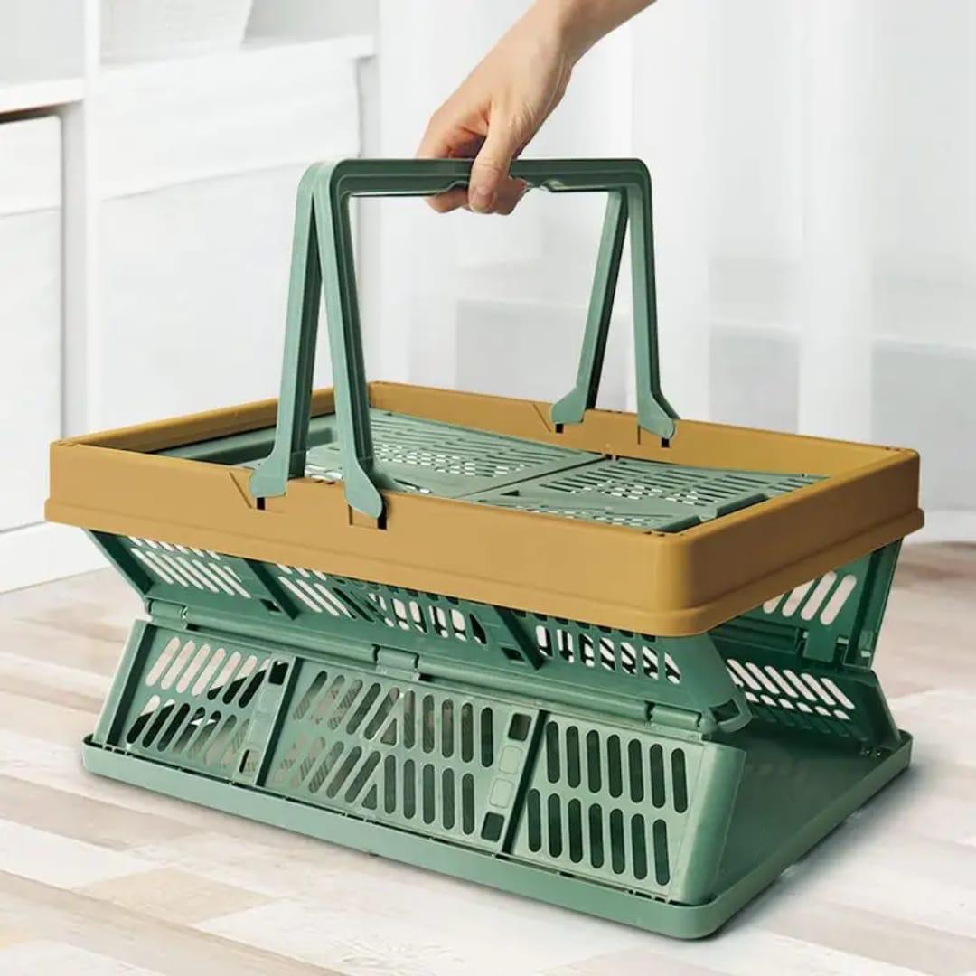 ♨Large foldable/Collapsible multifunctional stackable basket with handles
▪Available in cream white with grey handles
▪Collapsible and Space-Saving
▪Size: 38*25.5*20cm
▪Sturdy and Durable C