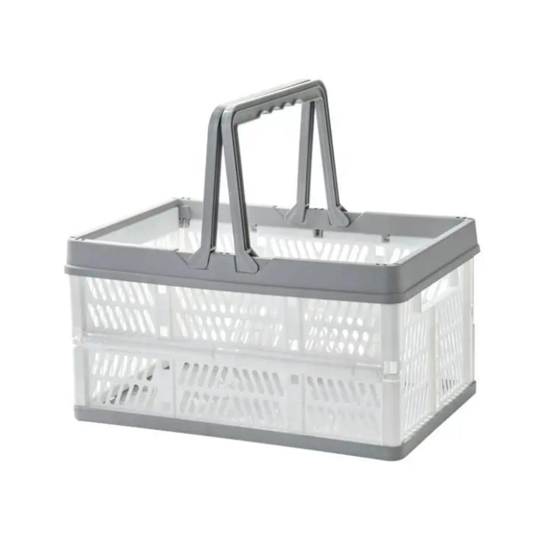 ♨Large foldable/Collapsible multifunctional stackable basket with handles
▪Available in cream white with grey handles
▪Collapsible and Space-Saving
▪Size: 38*25.5*20cm
▪Sturdy and Durable C