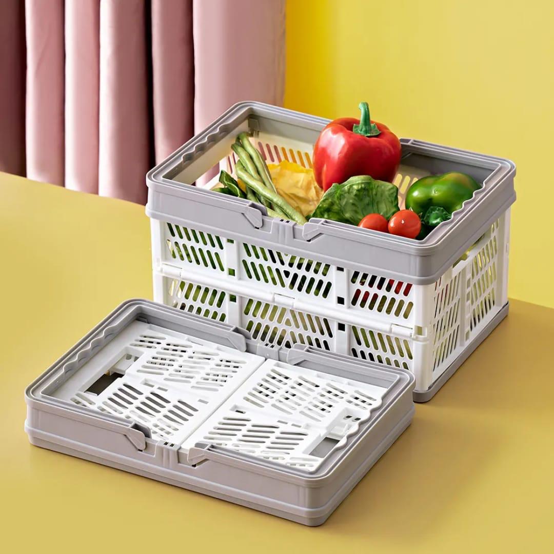 ♨Large foldable/Collapsible multifunctional stackable basket with handles
▪Available in cream white with grey handles
▪Collapsible and Space-Saving
▪Size: 38*25.5*20cm
▪Sturdy and Durable C