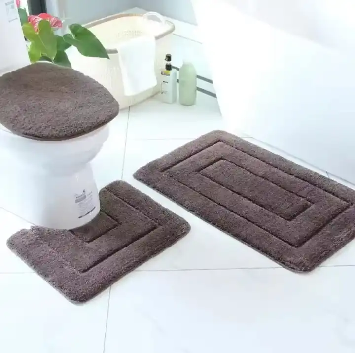📌 3pc flocking microfiber mats,suitable for organizing the bathroom
▫Water absorbent 
▫Colors - Grey, navy blue, wine red, green & brown