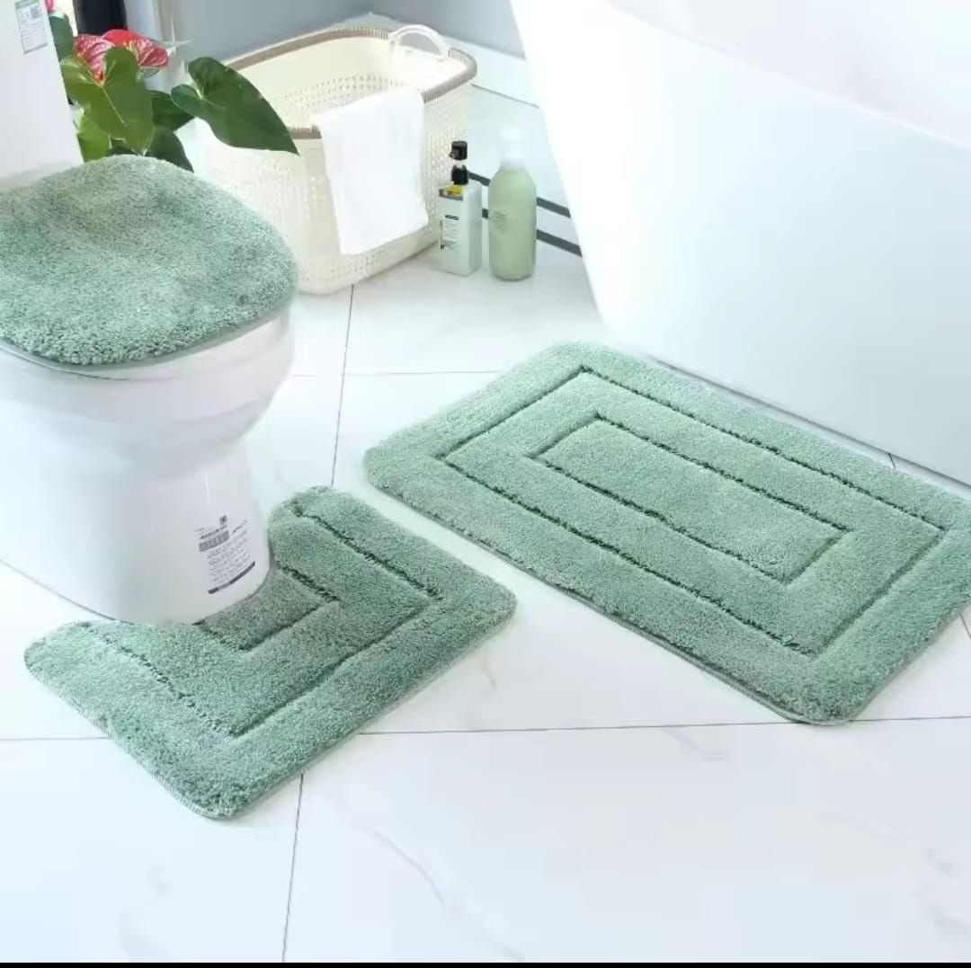 📌 3pc flocking microfiber mats,suitable for organizing the bathroom
▫Water absorbent 
▫Colors - Grey, navy blue, wine red, green & brown