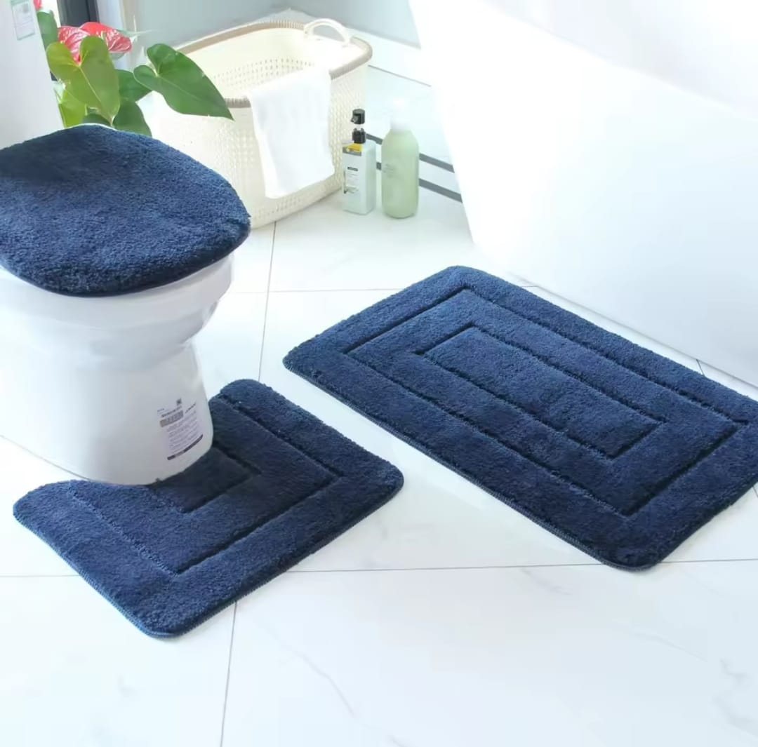 📌 3pc flocking microfiber mats,suitable for organizing the bathroom
▫Water absorbent 
▫Colors - Grey, navy blue, wine red, green & brown