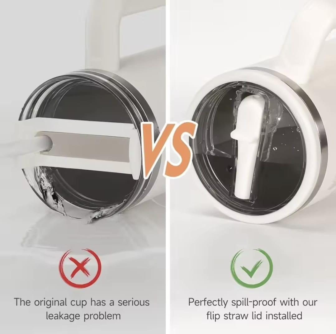 Anti leak /leak proof Stanley tumbler replacement lids with straws making sure that no spills occur when carrying your Stanley mug