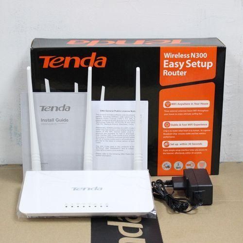 TENDA N300 WIRELESS WI-FI ROUTER WITH HIGH POWER 5DBI ANTENNAS (F3)