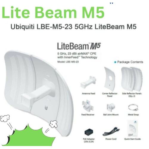 INTERNET RECEIVER.Ubiquiti airMAX Litebeam M5 LBE-M5-23.The Litebeam M5 is designed to be a cost effective and high performance solution for long-distance, wireless broadband bridging.