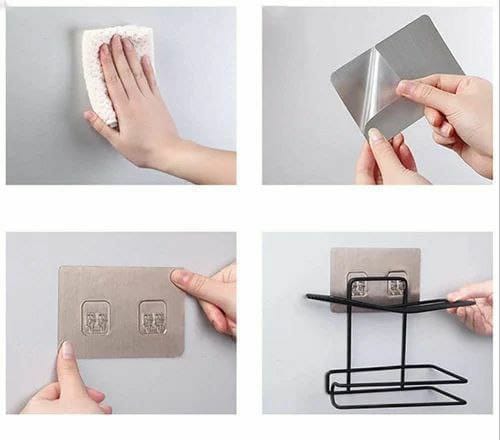 High quality metallic tissue holder with phone shelf, toilet paper holder.wall mounted tissue roll dispenser. Comes with adhesive sticker
