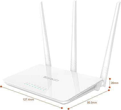 TENDA N300 WIRELESS WI-FI ROUTER WITH HIGH POWER 5DBI ANTENNAS (F3), WHITE.COMES WITH FIVE FREE CABLE CRIMP RJ45 CONNECTORS