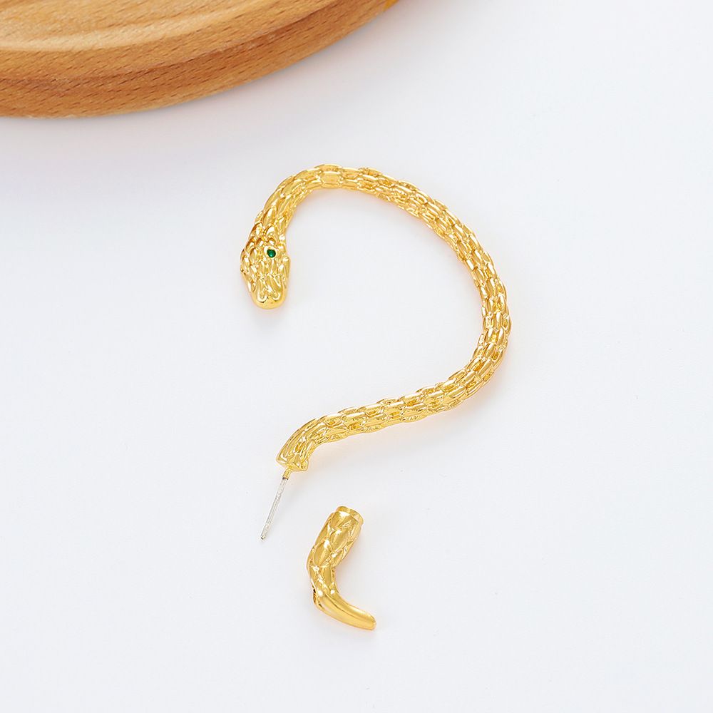 Jewellery earing, Wrap-around earhook snake retro exaggerated couple design earrings