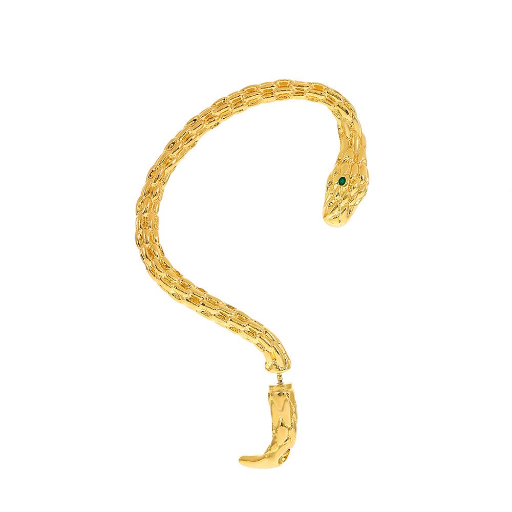 Jewellery earing, Wrap-around earhook snake retro exaggerated couple design earrings