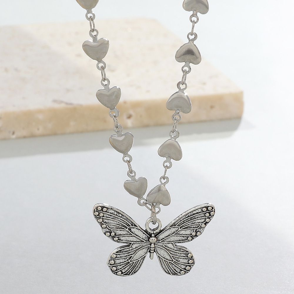 Jewellery necklace, Vintage love clavicle fashion temperament butterfly pendant necklace