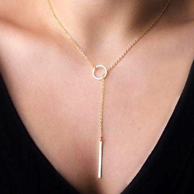 Jewellery necklace, Simple chain metal hoop long necklace choker