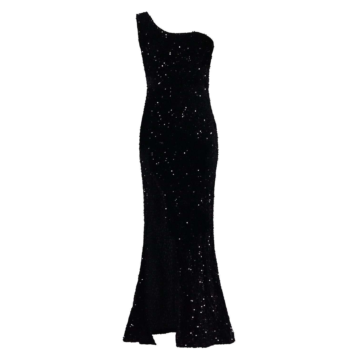 Sexy Elegant One Shoulder Side Slit Formal Evening Gowns ,Sleeveless Sequin Bodycon Long Evening Dress For Cocktail Party Wedding Evening