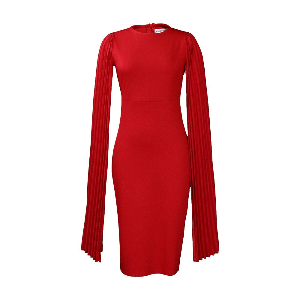 Women's Round Neck Cloak Sleeve Flowy Party Midi Dress,Semi-Formal Elegant Bodycon Wedding Guest Evening Cocktail Dresses
